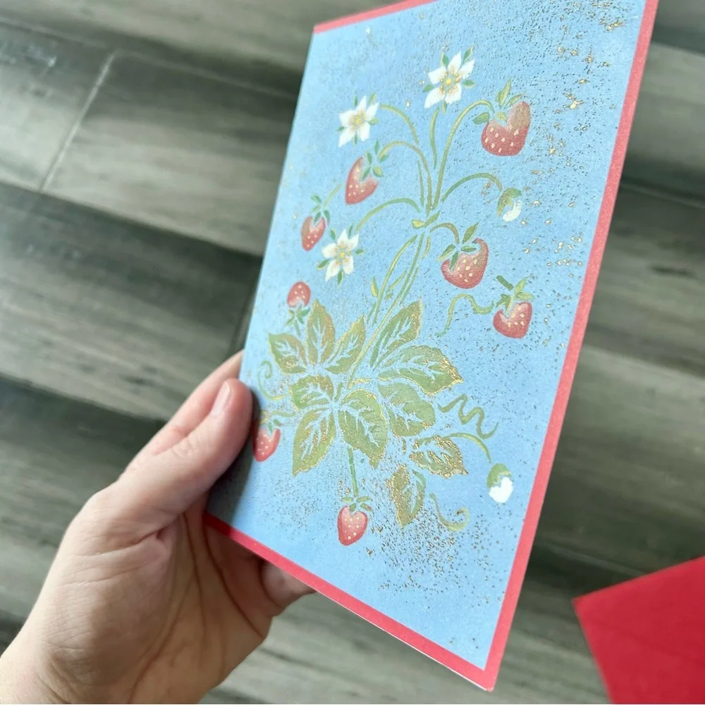 💸 5/20 New Unused Vintage Strawberry Birthday Card ft Art by Pamela Silin-Palmer